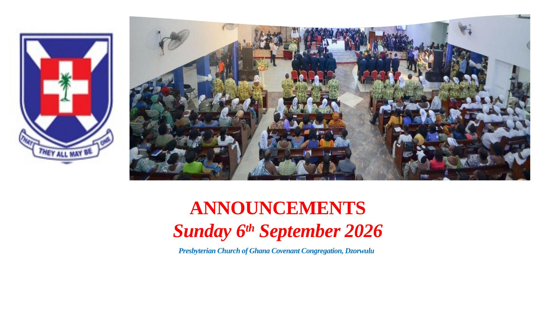 Church announcement