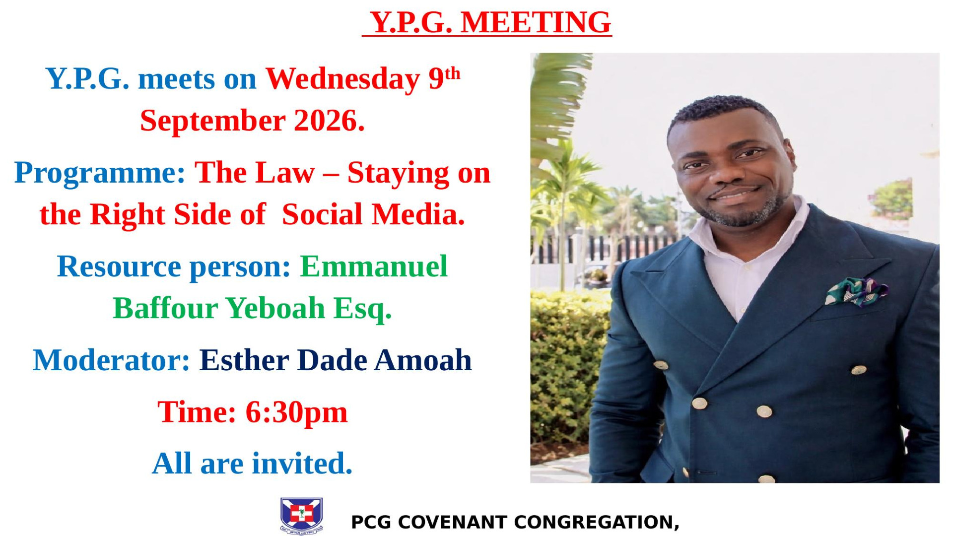 Church announcement