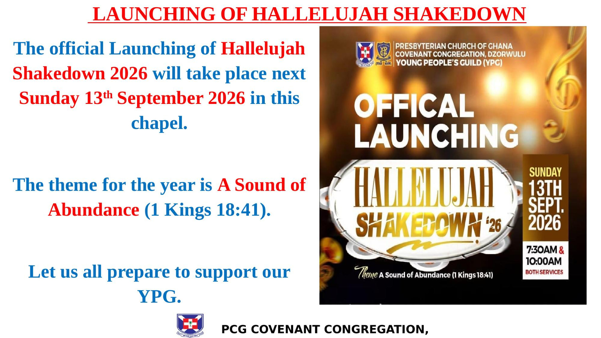 Church announcement