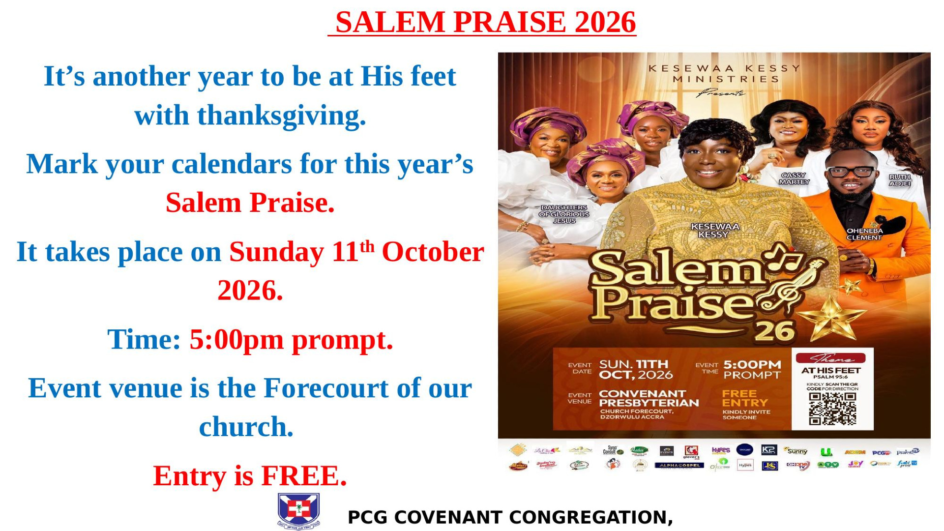 Church announcement
